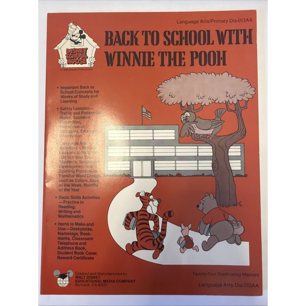 Disney School House Back To School With Winnie The Pooh Language Arts Dis 013AA